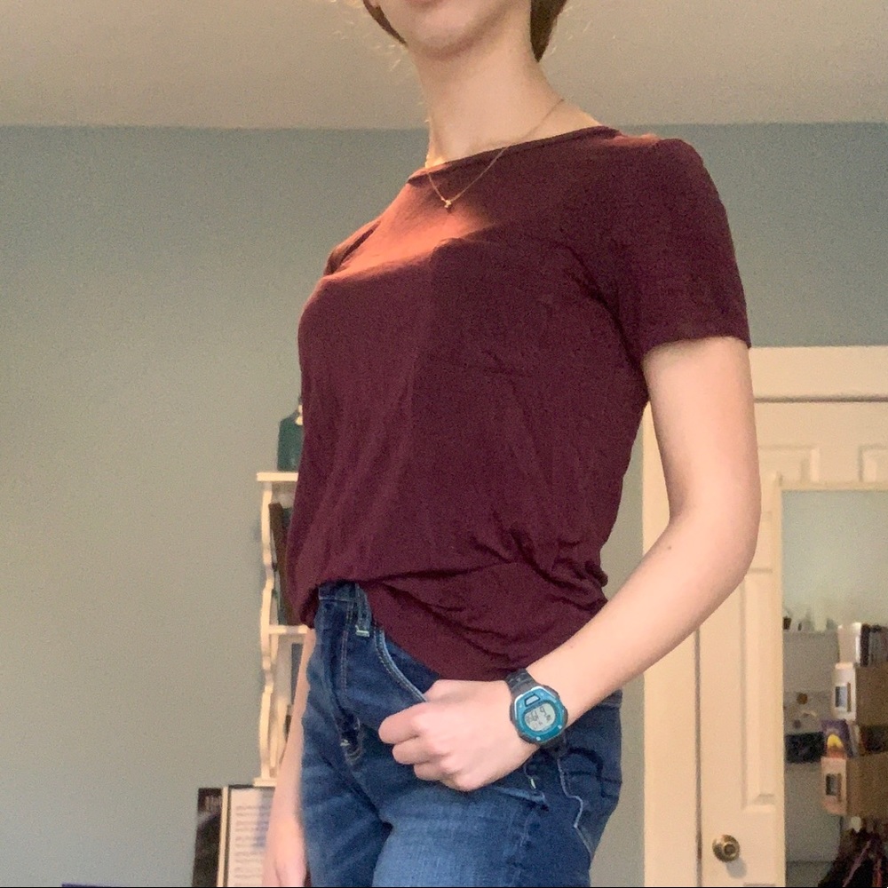Maroon Pocket Tee - Picture 4 of 7